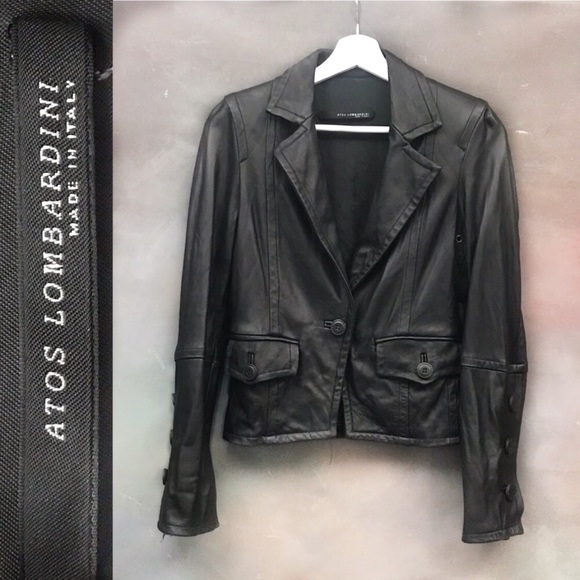 Atos Lombardini Luxury Leather Jacket Italy 40 - Picture 1 of 8